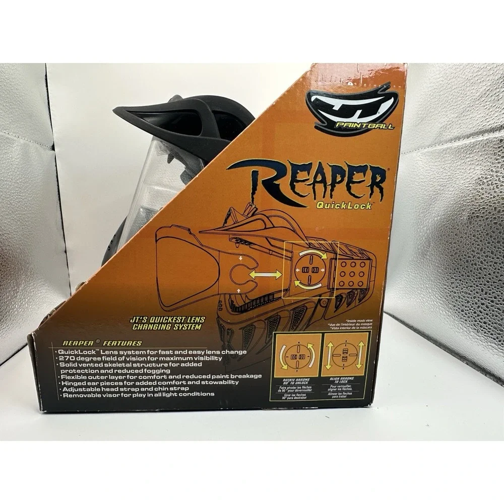 JT Quick Lock Paint Ball Mask Black, One Size